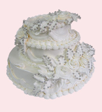 Фотография белоснежного свадебного торта в три яруса